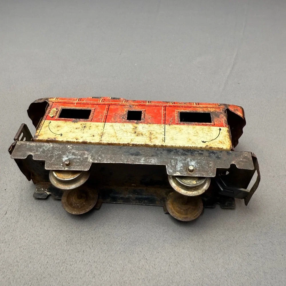 Vintage Marx 20102 Tin Litho Caboose Red NYC‎ Scale MCM Train Car Antique